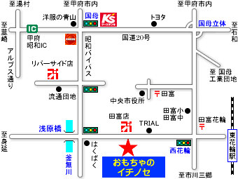おもちゃのイチノセの地図