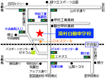 湯村自動車学校の地図